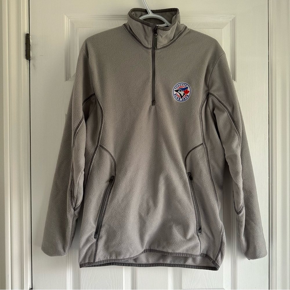 Blue Jays Fleece 1/4 Zip Sweater, men’s size M, stitched logo